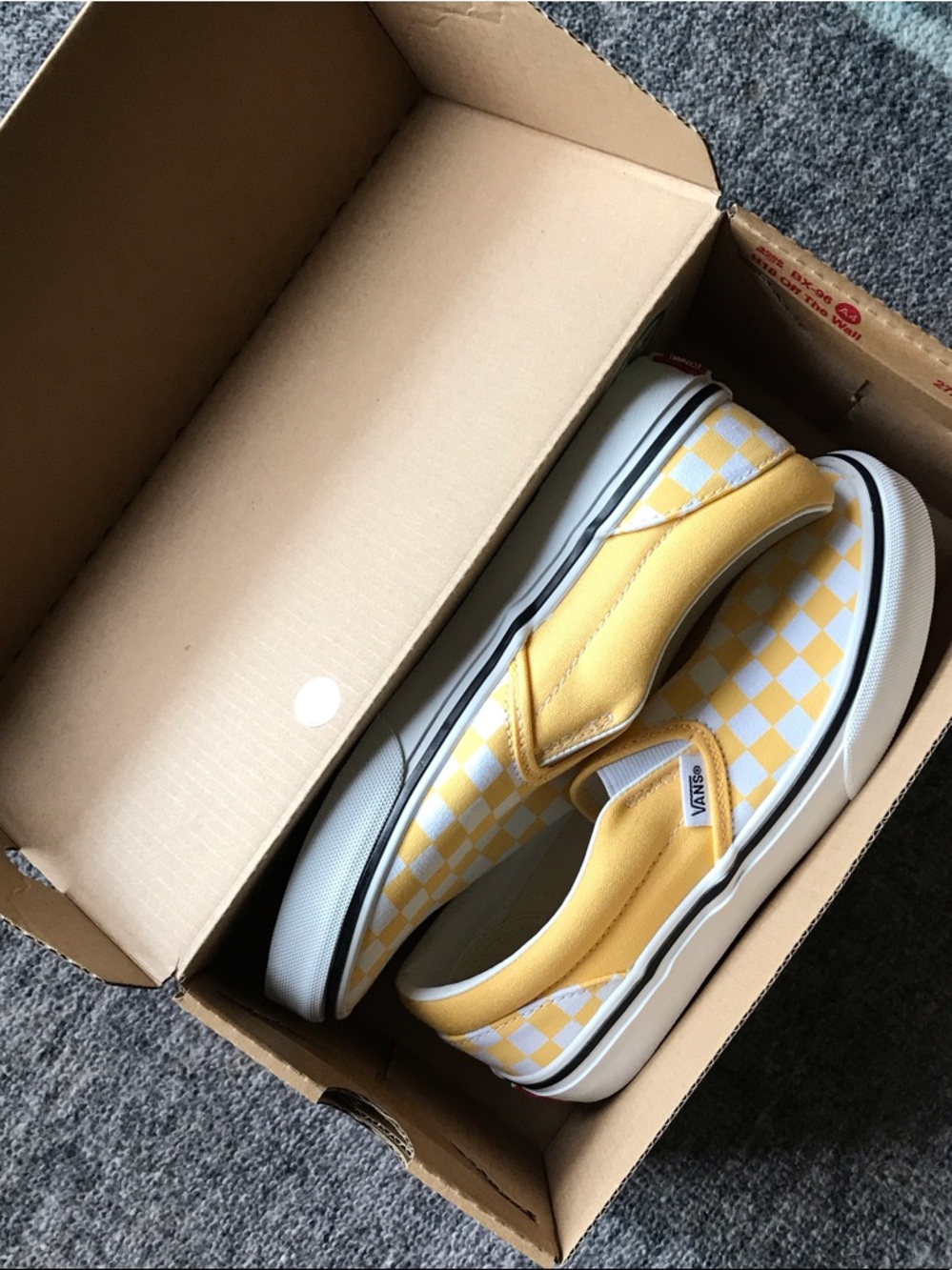 Vans Kids Slip-On Checkerboard Sneakers - Yellow & White